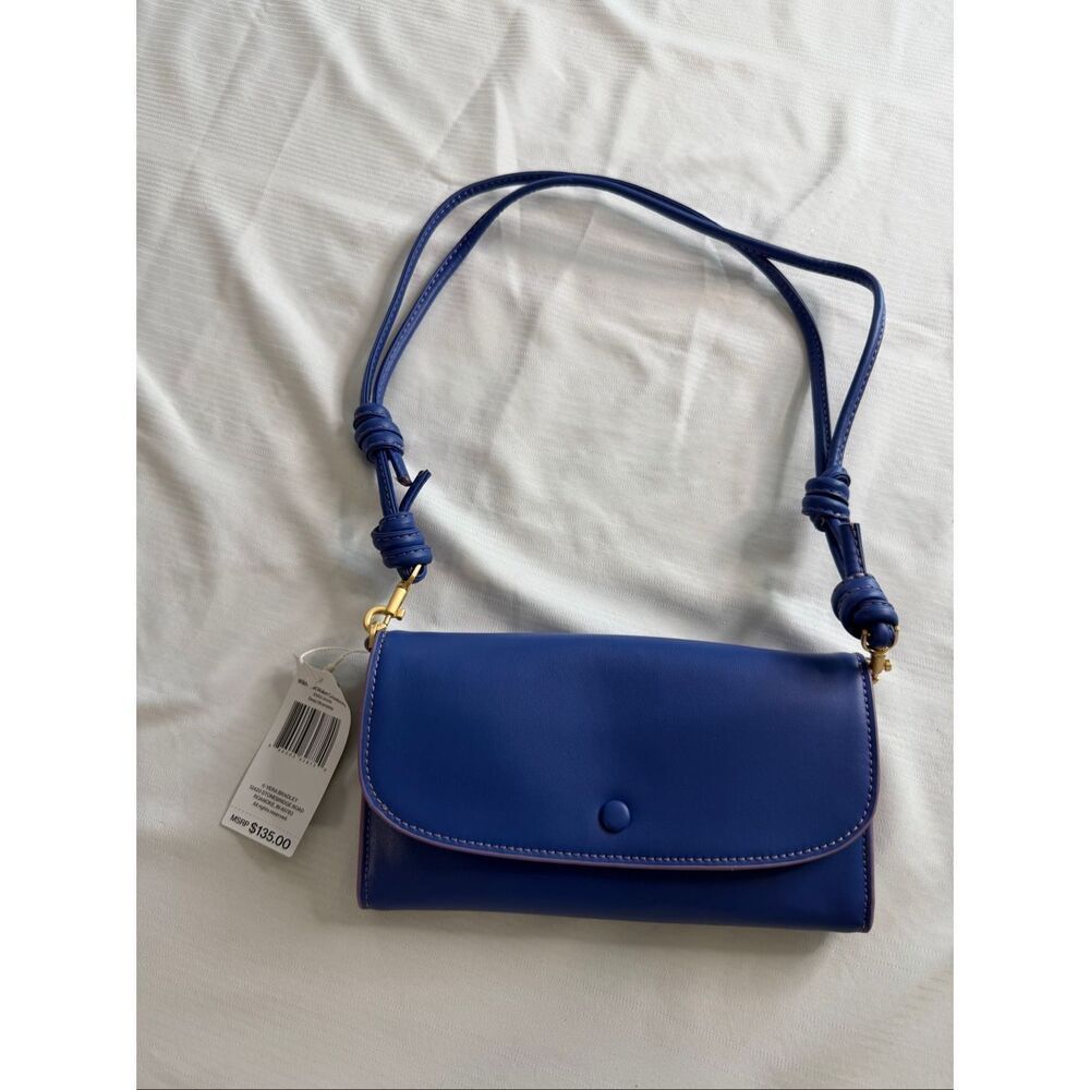 NWT Vera Bradley Wildwood Leather Wallet Crossbody Deep Ultramarine New